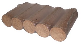Runde Holzbriketts ohne Loch